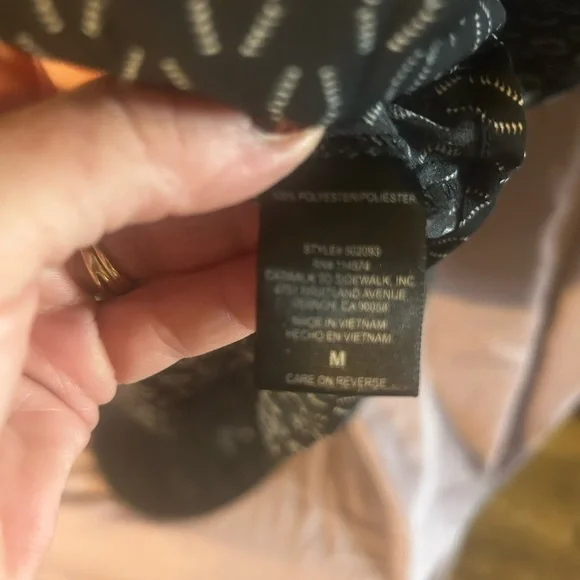 Pleione Black and Gray Patterned Blouse - Picture 3 of 4